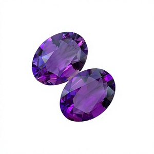 Par de Gemas Sueltas de Amatista Sintética, Corte Brillante, Facetadas, Color Púrpura Calibrado, Alta Calidad, con Efecto de Cambio de Color, para Anillos, Colgantes y Pendientes - Product Image 4