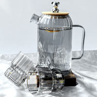 Carafe à eau en verre de haute qualité, design moderne, grande capacité, style nordique, théières et bouilloires en verre avec plateau