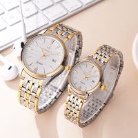 Ensemble de montres pour couple homme et femme de style classique, mouvement à quartz, montre de luxe pour les amoureux