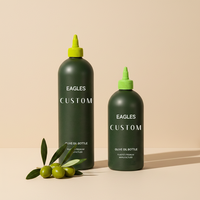 Bouteille distributrice d'huile d'olive en plastique PE de qualité alimentaire, personnalisable, 250 ml, 360 ml, 420 ml, pour l'huile végétale