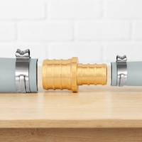 Kit de raccords hexagonaux en acier inoxydable et laiton pour tuyaux PEX, raccord à sertir à tête hexagonale