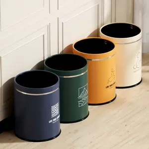 16L Small American Style Round Double-layer Garbage Bin Without Lid