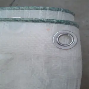 Warna Putih Bening 6 Mil Diperkuat HDPE Kain Tenun Poliester PE Terpal Terpal untuk Pertanian Rumah Kaca Rumah