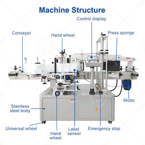 OCEAN <b>Small</b> Automatic Desktop Metal Square <b>Plastic</b> Detergent Food Can Label Machine for Round Oil <b>Bottle</b> - Product Image 2