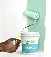 Peinture murale intérieure acrylique à logo couleur personnalisée, émulsion aqueuse, revêtement écologique mat pour application liquide 20L