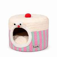 Lit pour chat fermé et confortable en 3 tailles avec mousse à mémoire de forme 3D, maison-caverne entièrement détachable pour chats d'intérieur, chatons et petits chiens