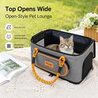 Sac de transport portable pour chat, sac de transport léger pour petits chiens avec filet latéral et poche de rangement avant