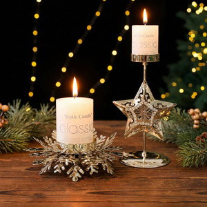 LINGKAI Christmas Metal Candle Holder Hollow Star Tree <b>Butterfly</b> Tabletop Candlestick Home Holiday <b>Party</b> <b>Decor</b> - Product Image 3