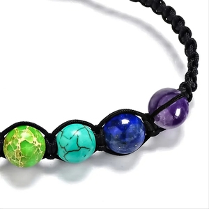 7 Chakra braccialetto di perline regolabile a mano <span class=keywords><strong>intrecciato</strong></span> corda Yoga braccialetto per gli uomini e le donne - Product Image 6