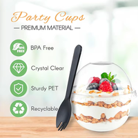 Gobelets Personnalisés en Gros en Plastique Transparent PP PET pour Crème Glacée 200ml Bio Parfait Dessert aux Fruits Gobelets Froids Yaourt en Plastique Avec Couvercles
