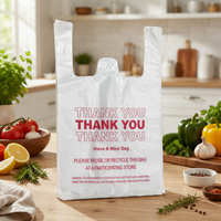 Sacs cabas promotionnels en HDPE recyclable, imprimés personnalisés et gaufrés, pour le transport de t-shirts, avec impression flexo/sérigraphie, pour déchets.