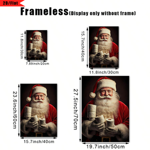 Póster Artístico de baño de Santa, impresiones artísticas de pared de vacaciones de Navidad humorísticas, regalo de baño divertido, rollos de baño, Base de soporte de lienzo impreso - Product Image 6