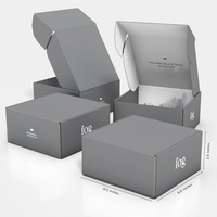 Boîte cosmétique de luxe personnalisée en carton rigide avec logo en métal gaufré, finition mate, design carré classique, fermeture magnétique et éponge