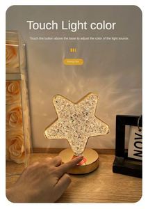 Star Moon Modern Luxury Christmas Gift Acrylic Diamonds 3 Colors 6w Touch Control Led Rechargeable Desk <b>Table</b> <b>Lamp</b> Night Light - Product Image 4