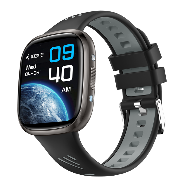 Unisex Design 1.72 Inch Smart Watch BT Calling Health Monitor SOS Siren Alert IP68 Waterproof 3D UI Flashlight Sport Smartwatch