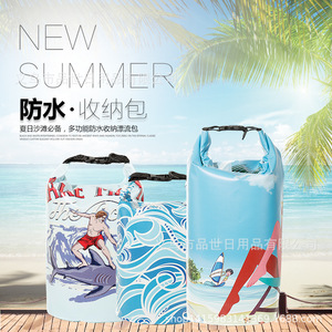 Sac de plage imperméable à motif floral 5-30L avec sangle détachable pour la randonnée en plein air - Product Image 5