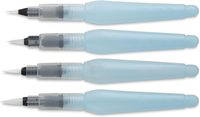 Lot de 4 pinceaux à eau rechargeables, portables et solubles dans l'eau pour aquarelle, calligraphie et estompage humide
