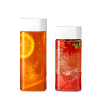 Bouteilles de boisson en plastique PET vides rectangulaires carrées jetables personnalisées de 10 oz, 15 oz, 20 oz pour les boissons