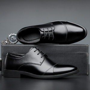 Zapatos Oxford de Cuero Genuino para Hombre, con Punta Puntiaguda, con Cordones, para Bodas de Otoño, que Aumentan la Altura, Cómodos para Vestir Formalmente - Product Image 3