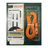 Nouvelle invention : Câble USB plat à double tête détachable, 240W 5A, charge super rapide, synchronisation des données 480 Mbps, emballage cadeau, logo personnalisé