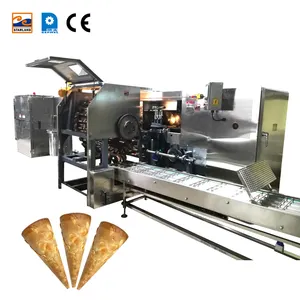 Machine à gaufres électrique automatique, Machine pour la fabrication de cône, rouleau d'œufs, de sucre, et de crème glacée