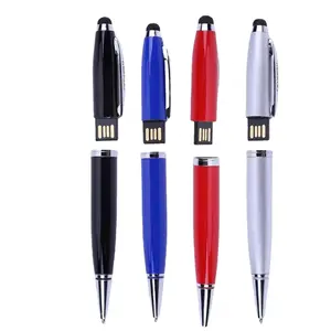 Serbaguna 2-in-1 Logo kustom pena dengan pendrive 32gb Pen Drive 1gb-16gb True usb 2.0 flash drive Pen