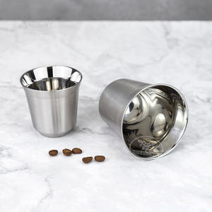 Verre à expresso à <span class=keywords><strong>double</strong></span> <span class=keywords><strong>paroi</strong></span> 80 160 240 ml en acier inoxydable SS304, <span class=keywords><strong>tasse</strong></span> à café pour <span class=keywords><strong>barista</strong></span>, <span class=keywords><strong>tasse</strong></span> à expresso pour café - Product Image 5