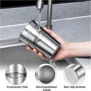 Paquete de 6 tazas de pinta de acero inoxidable para peces de agua dulce para hombres para pescar, tazas de Metal para beber de 16 oz para viajes en casa, Camping, Oficina - Product Image 4