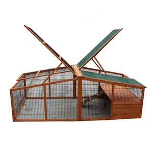 Poulailler ambulant extérieur Cage pour furet et volaille <span class=keywords><strong>Enclos</strong></span> en bois pour lapins avec course spacieuse - Product Image 3