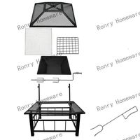 Large Outdoor Garden Wood Burning Fire Pits com aço e mesa de metal Corten para Camping Partes e Barbecue Equipamentos