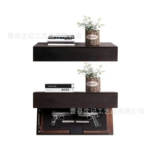 Wooden Floating <b>Shelf</b> With Hidden Compartment <b>Wall</b> <b>Mounted</b> Storage For Living Room Decor Rectangle Shape Large Capacity - Product Image 1
