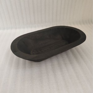 Serving <b>Tray</b> Wooden Oval Dish For <b>Snack</b> Display Modern Minimalist Style Black White Brown Original Color - Product Image 3