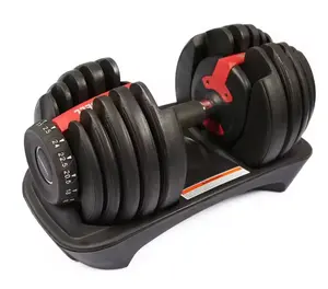 Gym Equipment Free Weights Fitness Rubber Adjustable Dumbbell 24KG System Set