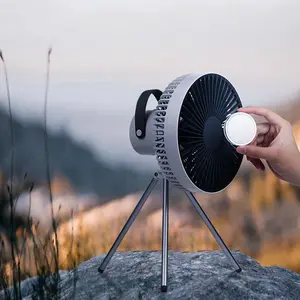 휴대용 원격 제어 충전식 벽 천장 서 미니 야외 캠핑 삼각대 팬 Led 빛