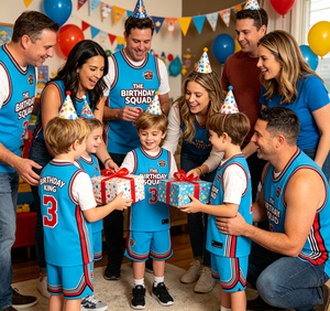 Set di Maglie da Basket per Bambini e Ragazzi per Compleanno |   Tessuto a Rete 180GSM Delicato sulla Pelle, Asciugatura Rapida, Traspirante, Personalizzabile per Feste - Product Image 4