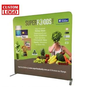 Stand de Fondo Portátil Ligero Personalizado para Exposiciones, de 8 pies, con Cubierta de Tela Tensada Tipo Almohada, para Cabina de Fotos - Product Image 1