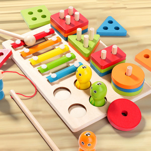 <span class=keywords><strong>Gioco</strong></span> Educativo Montessori in Legno per Bambini con Abbinamento di Forme, Xilofono e Pesca, Regalo per Ragazzi e Ragazze - Product Image 6