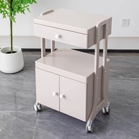 Chariot de Salon et Spa Multifonctionnel Moderne en Acier Inoxydable avec Conception Durable à 4 Roues pour Salon de Coiffure, Hôtel et Salle de Bain