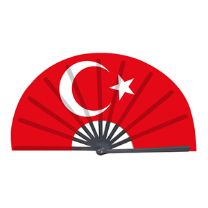 Abanicos Plegables de Plástico con la Bandera de Turquía al por Mayor, Abanico de Mano para Carnaval, Boda, Festival, Fiesta, Agencia de Viajes - Product Image 1