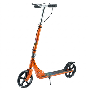 Trottinette pliable pour adultes et adolescents avec grandes roues de 200 mm et frein à main, légère, élégante, orange vif, trottinette de ville - Product Image 1