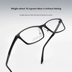 Nouvelles lunettes <span class=keywords><strong>de</strong></span> <span class=keywords><strong>vue</strong></span> carrées en acier carbone tungstène plastique à monture intégrale, mode tendance, <span class=keywords><strong>grande</strong></span> <span class=keywords><strong>taille</strong></span> pour hommes, plaquettes <span class=keywords><strong>de</strong></span> nez réglables, monture noire - Product Image 3