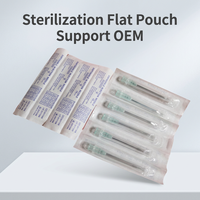 Sachet plat de stérilisation par thermoscellage, en papier et plastique, pour usage médical, avec indicateur EO STEAM FORM, certifié CE, marque MICOOM, pour usage en milieu médical.