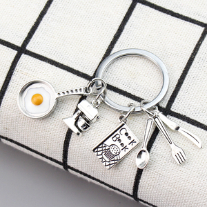Nuevo Llavero de Cocina, Llavero con Diseño de Utensilios de Cocina, Sartén para Huevos Fritos, Batidora, Libro de Cocina, Vajilla, para Regalos de Chef, Joyería Hecha a Mano - Product Image 5