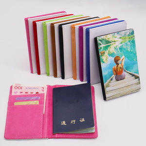 Porte-passeport en cuir PU personnalisé couverture <span class=keywords><strong>de</strong></span> passeport rose en gros concepteur <span class=keywords><strong>de</strong></span> luxe avec motif imprimé par sublimation - Product Image 3