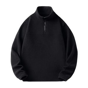 High Quality Oversized Drop Shoulder Hoodie Stringless Blank Thick Fleece Cotton Polyester Stringless <b>Men's</b> Hoodie - Product Image 3