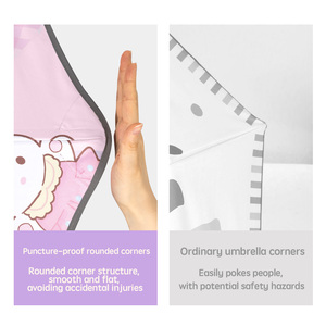 Paraguas Plegable Automático con Diseño de Dibujos Animados para Niñas, Protección UV, Material de Pongee, Seguro y Anti-Rebote - Product Image 6