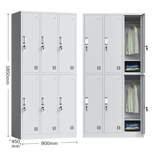 Armoire de vestiaire de bureau moderne avec serrure à clé, en acier, 2/3/4/6 portes, casier métallique autoportant - Product Image 5