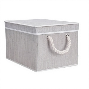 Nouvel Organisateur de Vêtements Rectangulaire Pliable en Tissu Non-Tissé Style Moderne avec Couvercle et Poignées Grande Capacité Rangement Écologique - Product Image 1