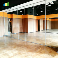 Cloison mobile à miroirs, panneaux coulissants à miroirs pour studio de danse, salle de sport