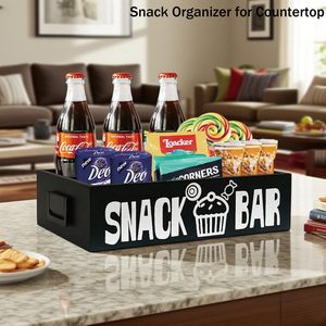 Boîte à goûter et organisateur de plateaux en bois avec grande capacité de rangement réglable pour comptoir - Product Image 6